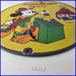 Vintage Sherwin Williams Sign Paint Brush Painting Gas Pump Porcelain Sign