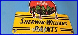 Vintage Sherwin Williams Sign SWP Paints Porcelain Gas Oil Pump Sign