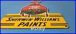 Vintage Sherwin Williams Sign SWP Paints Porcelain Gas Oil Pump Sign