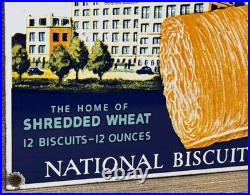 Vintage Shredded Wheat Porcelain Sign Gas Station Grocery Store Nabisco Biscuit