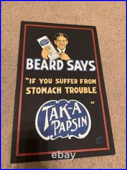 Vintage Sign 1920s Medical Tak-A-Papsin Arkansas Medicine Advertising Poster