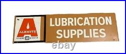 Vintage Sign Alemite Lubrication Supplies Rack Topper