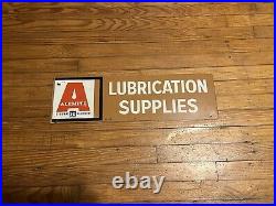 Vintage Sign Alemite Lubrication Supplies Rack Topper