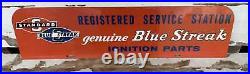 Vintage Sign Blue Streak Ignition Service Station Sign Authentic