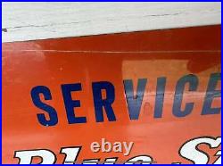 Vintage Sign Blue Streak Ignition Service Station Sign Authentic