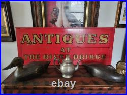 Vintage Sign Old ANTIQUE Store Wooden Advertising Sign c. 1950 Upstate New York