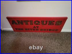 Vintage Sign Old ANTIQUE Store Wooden Advertising Sign c. 1950 Upstate New York