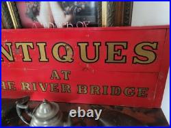 Vintage Sign Old ANTIQUE Store Wooden Advertising Sign c. 1950 Upstate New York