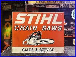 Vintage Sign Original! Double Sided Stihl Sign HEAVY