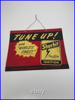 Vintage Sign Shurhit Ignition Tune Up Cardstock 1930s