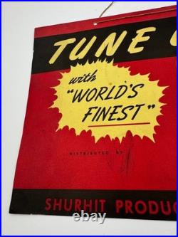 Vintage Sign Shurhit Ignition Tune Up Cardstock 1930s