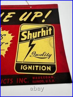 Vintage Sign Shurhit Ignition Tune Up Cardstock 1930s