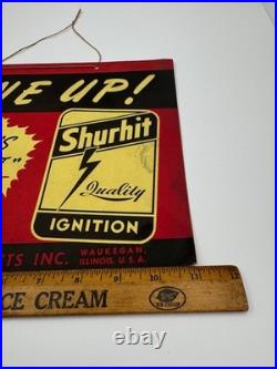 Vintage Sign Shurhit Ignition Tune Up Cardstock 1930s