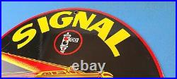 Vintage Signal Gasoline Porcelain Metal Gas Ethyl Service Station Pump Sign