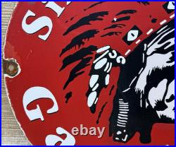 Vintage Silent Chief Gasoline Porcelain Gas Station Sign Motor Oil Pump Plate