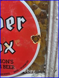 Vintage Silver Fox Brewery Porcelain Sign Old Beer Beverage Bar Tavern Alcohol