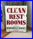 Vintage-Sinclair-Clean-Rest-Rooms-Windshield-Service-Porcelain-Sign-2-Sided-1959-01-vawh