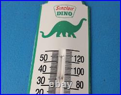 Vintage Sinclair Gas Sign Dino Service Pump Ad Sign on Porcelain Thermometer