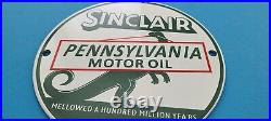 Vintage Sinclair Gasoline Porcelain Dino Motor Oil Service Station 5 7/8 Sign