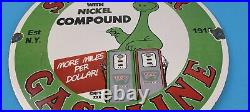 Vintage Sinclair Gasoline Porcelain Dino Nickel Comp Service Station Pump Sign