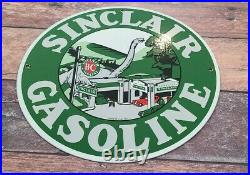 Vintage Sinclair Gasoline Porcelain Hc Dino Gas Service Station Pump Plate Sign