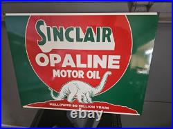 Vintage Sinclair Gasoline Porcelain Metal Motor Oil Gas Station Sign 24x 18