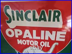 Vintage Sinclair Gasoline Porcelain Metal Motor Oil Gas Station Sign 24x 18