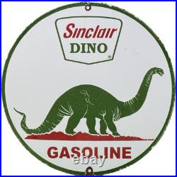 Vintage Sinclair Gasoline Porcelain Sign Dealership Gas Station Dino Motor Oil