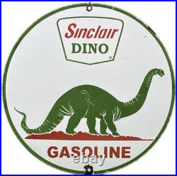 Vintage Sinclair Gasoline Porcelain Sign Dealership Gas Station Dino Motor Oil Vintage Sinclair Gasoline Porcelain Sign Dealership Gas Station Dino Motor Oil