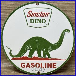 Vintage Sinclair Gasoline Porcelain Sign Dealership Gas Station Dino Motor Oil