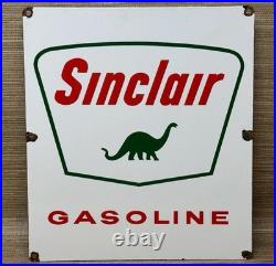 Vintage Sinclair Gasoline Porcelain Sign Dealership Gas Station Dino Motor Oil