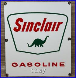 Vintage Sinclair Gasoline Porcelain Sign Dealership Gas Station Dino Motor Oil