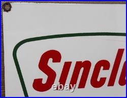 Vintage Sinclair Gasoline Porcelain Sign Dealership Gas Station Dino Motor Oil