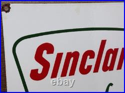 Vintage Sinclair Gasoline Porcelain Sign Dealership Gas Station Dino Motor Oil