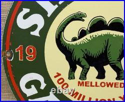 Vintage Sinclair Gasoline Porcelain Sign Dealership Gas Station Dino Motor Oil