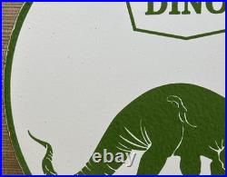Vintage Sinclair Gasoline Porcelain Sign Dealership Gas Station Dino Motor Oil
