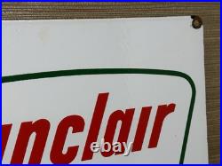 Vintage Sinclair Gasoline Porcelain Sign Dealership Gas Station Dino Motor Oil