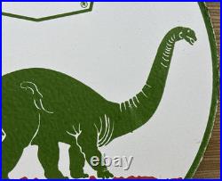 Vintage Sinclair Gasoline Porcelain Sign Dealership Gas Station Dino Motor Oil
