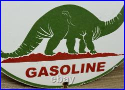 Vintage Sinclair Gasoline Porcelain Sign Dealership Gas Station Dino Motor Oil Vintage Sinclair Gasoline Porcelain Sign Dealership Gas Station Dino Motor Oil