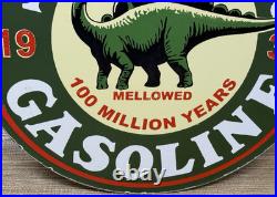 Vintage Sinclair Gasoline Porcelain Sign Dealership Gas Station Dino Motor Oil