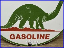 Vintage Sinclair Gasoline Porcelain Sign Dealership Gas Station Dino Motor Oil