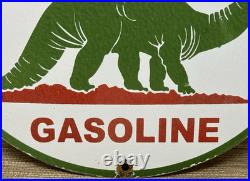 Vintage Sinclair Gasoline Porcelain Sign Dealership Gas Station Dino Motor Oil