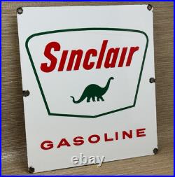 Vintage Sinclair Gasoline Porcelain Sign Dealership Gas Station Dino Motor Oil