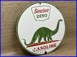 Vintage Sinclair Gasoline Porcelain Sign Dealership Gas Station Dino Motor Oil Vintage Sinclair Gasoline Porcelain Sign Dealership Gas Station Dino Motor Oil