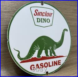 Vintage Sinclair Gasoline Porcelain Sign Dealership Gas Station Dino Motor Oil Vintage Sinclair Gasoline Porcelain Sign Dealership Gas Station Dino Motor Oil