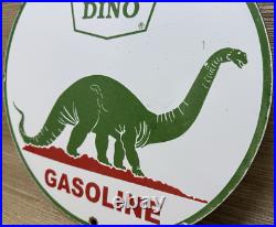 Vintage Sinclair Gasoline Porcelain Sign Dealership Gas Station Dino Motor Oil Vintage Sinclair Gasoline Porcelain Sign Dealership Gas Station Dino Motor Oil