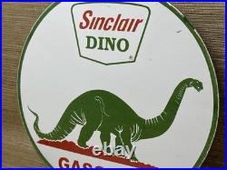Vintage Sinclair Gasoline Porcelain Sign Dealership Gas Station Dino Motor Oil