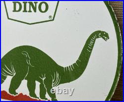 Vintage Sinclair Gasoline Porcelain Sign Dealership Gas Station Dino Motor Oil
