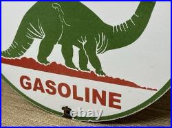 Vintage Sinclair Gasoline Porcelain Sign Dealership Gas Station Dino Motor Oil
