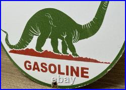 Vintage Sinclair Gasoline Porcelain Sign Dealership Gas Station Dino Motor Oil